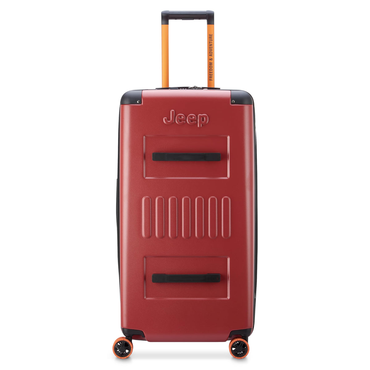 Jeep JH002B Hardside Expandable Luggage Trunk with Spinner Wheels, Chilli Pepper, Checked-Large 29 Inch