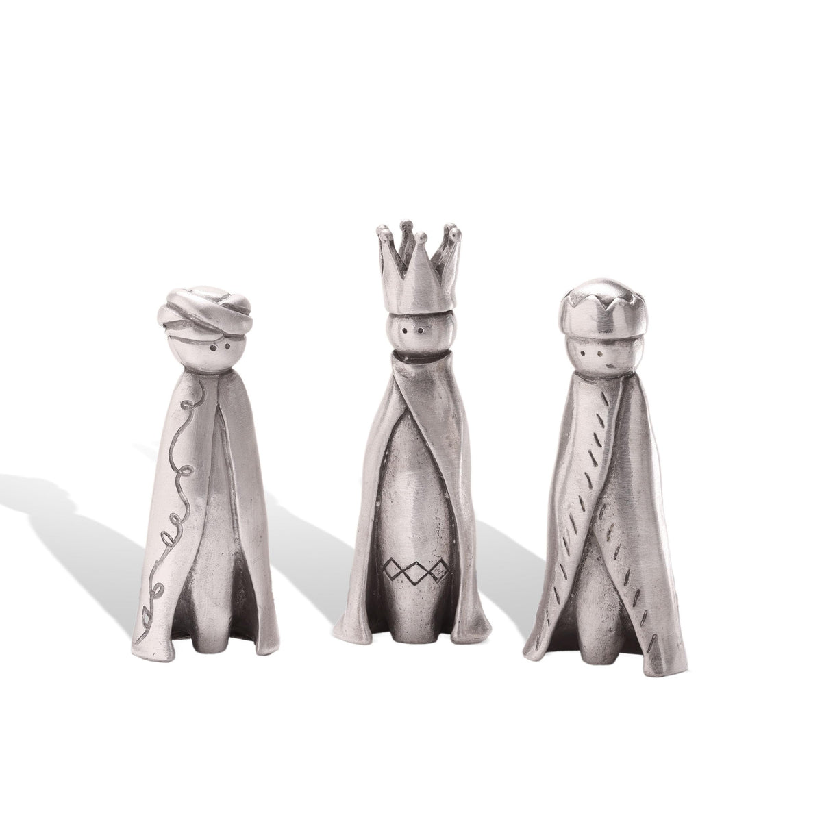 LISA LEONARD DESIGNS Pewter Three Wisemen Nativity Figurine Set Kings Nativity Set Holiday Ornament Figurines Christian Gift