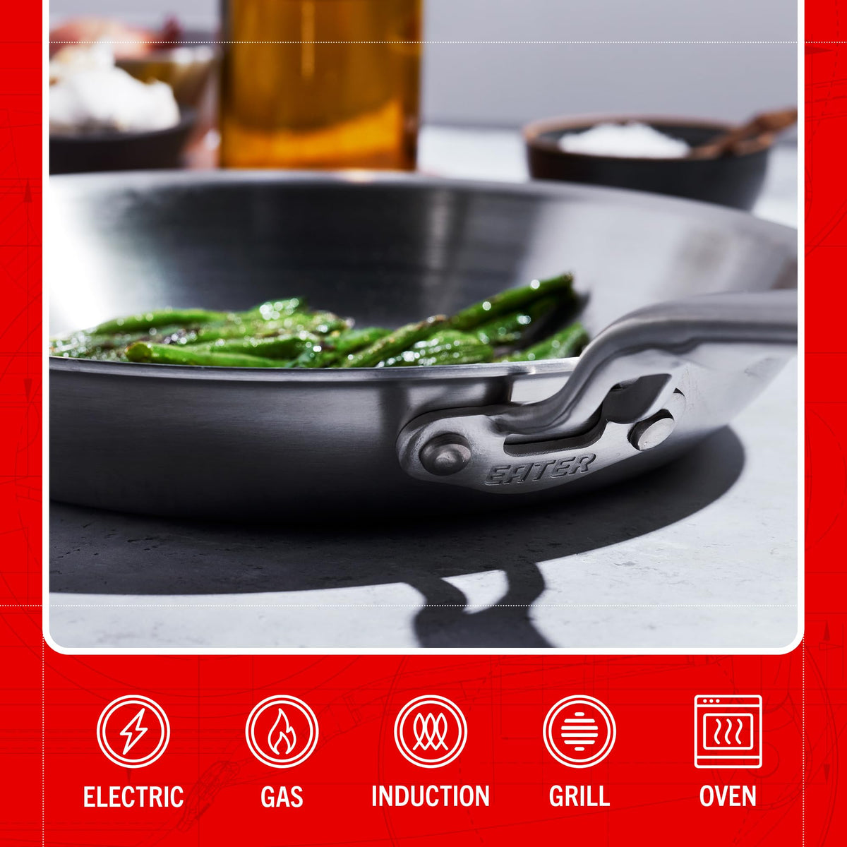 Heritage Steel Eater Series 10.5 Inch Frying Pan | Made in USA | 5-Ply Fully Clad Stainless Steel | Stay Cool Handle Design | Induction Ready & Non-Toxic