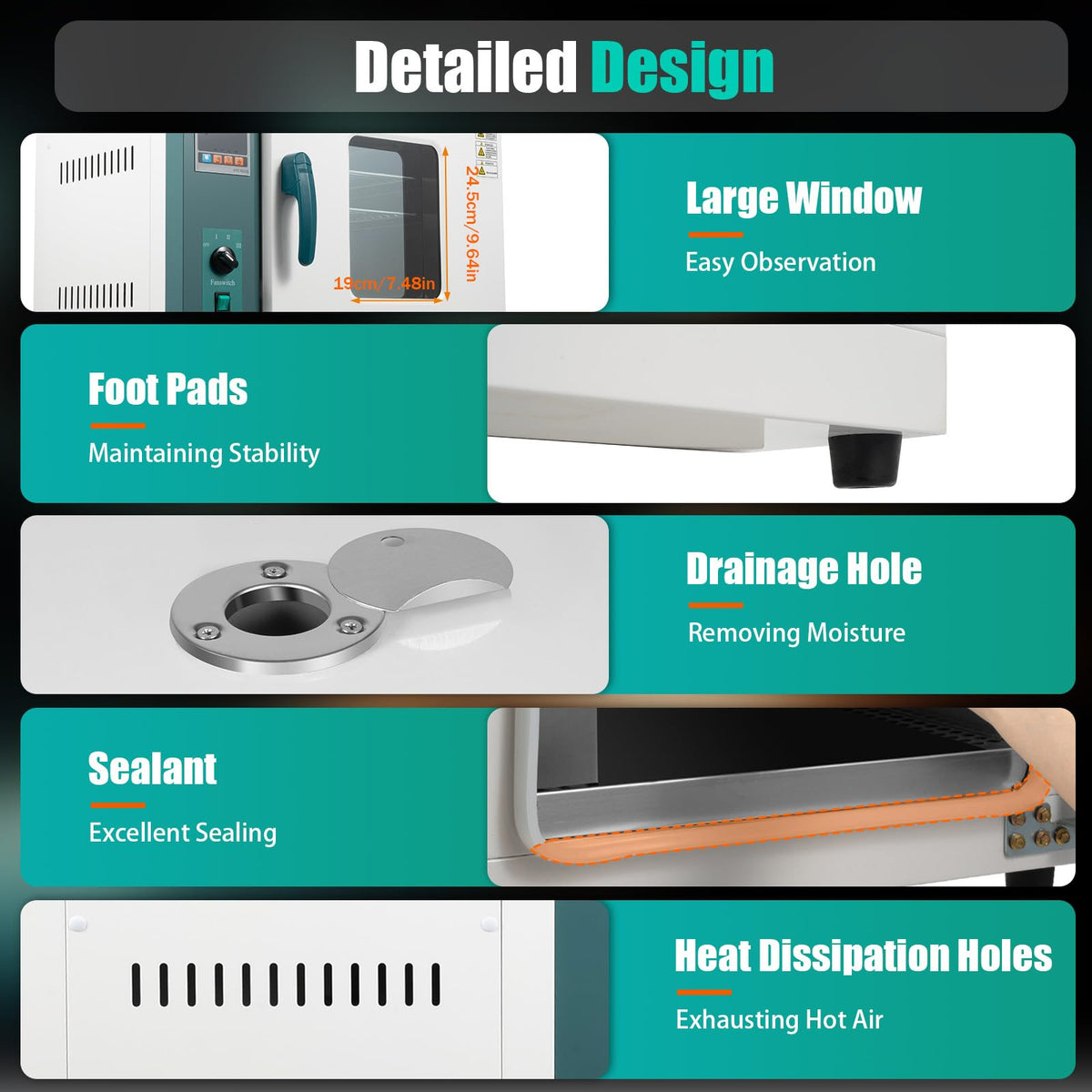 110V 1000W Lab Forced Air Convection Drying Oven, 45L Horizontal Electric Blast Drying Oven with Intelligent Temperature Controller, Digital Thermostatic Electric Incubator Box for Drying