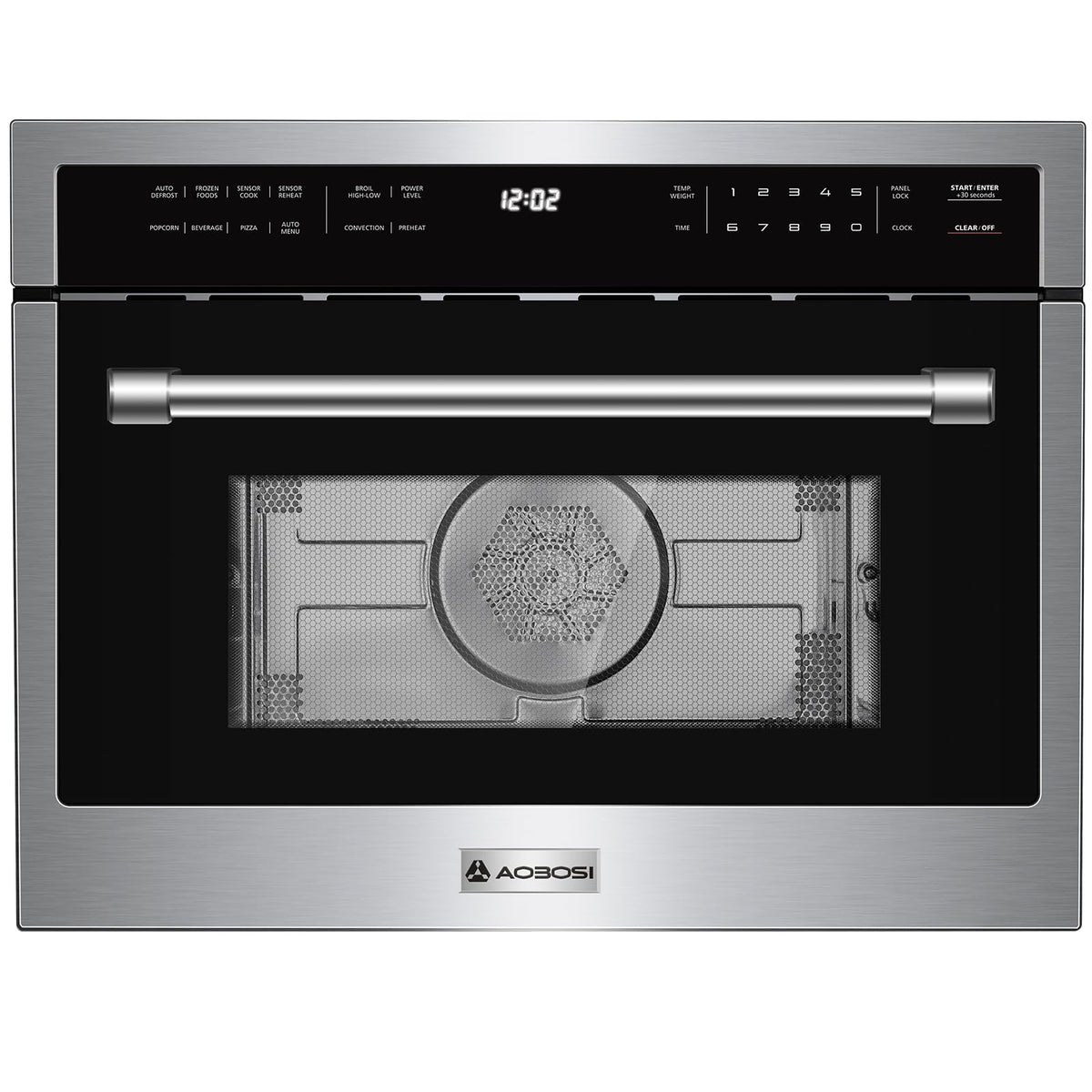 AAOBOSI 24 Inch Built in Microwave Convection Oven,1.6 Cu.Ft Wall Microwave Ovens Air Fryer Combos(upgraded), 1000Watt Power Sensor&Auto Cook, 12 Cooking Modes, Drop Down Door,Stainless Steel
