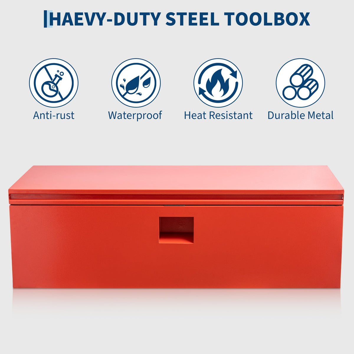 CABIHOME 30-Inch Heavy Duty Steel Truck Tool Box, Lockable & Weatherproof Jobsite Storage Chest with Hydraulic Lid for Pickup Trucks & Trailers