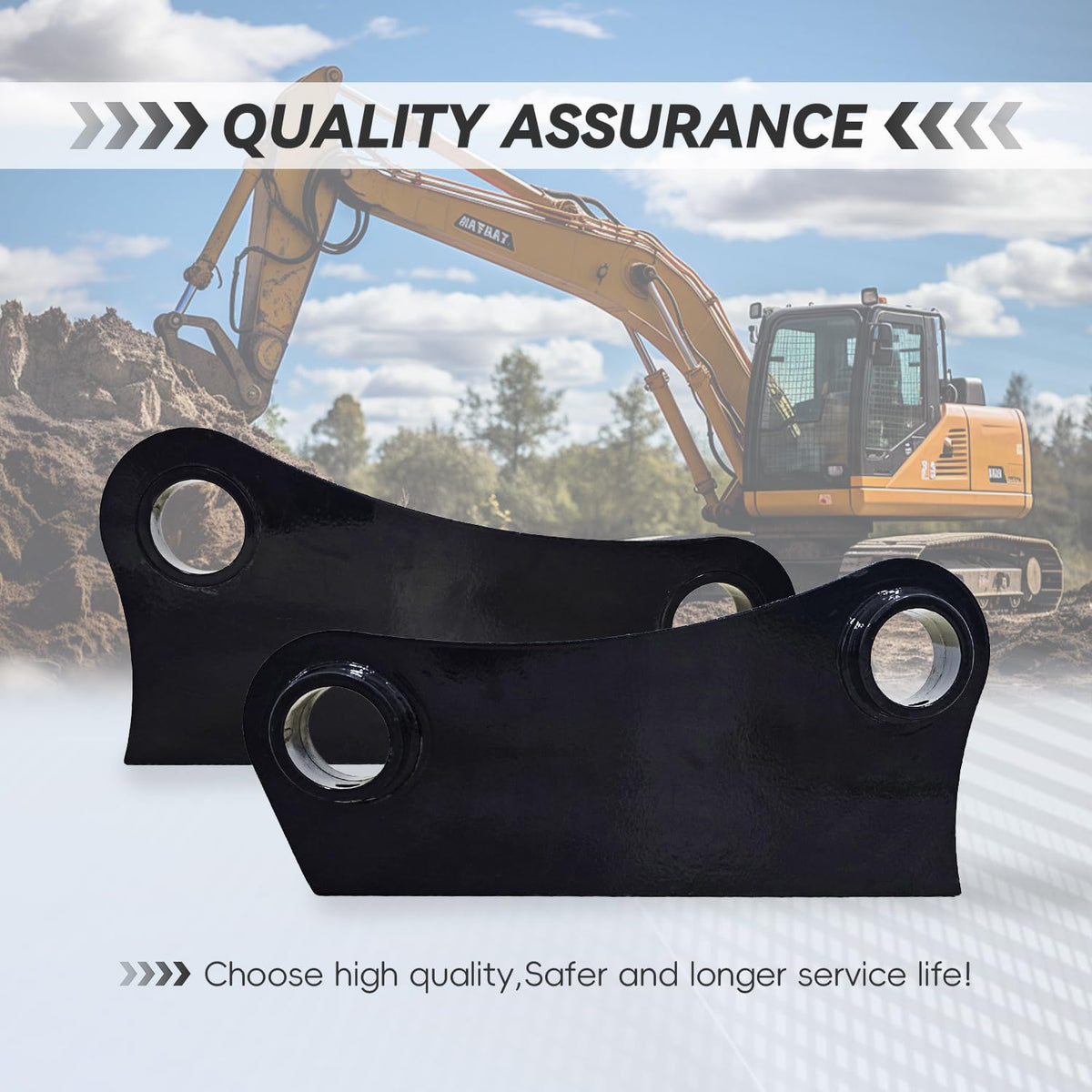 A Pair Bucket Attachment Ear Weld on 50mm 12“ C-C for Caterpillar Cat 307 308 309 Mini Excavator