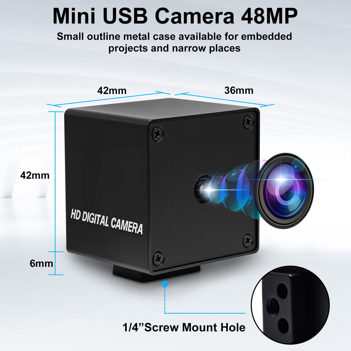 SVPRO Autofocus USB Camera 48MP 8000x6000 High Definition UVC Plug & Play Industrial Camera for 3D Printer, Machine Vision