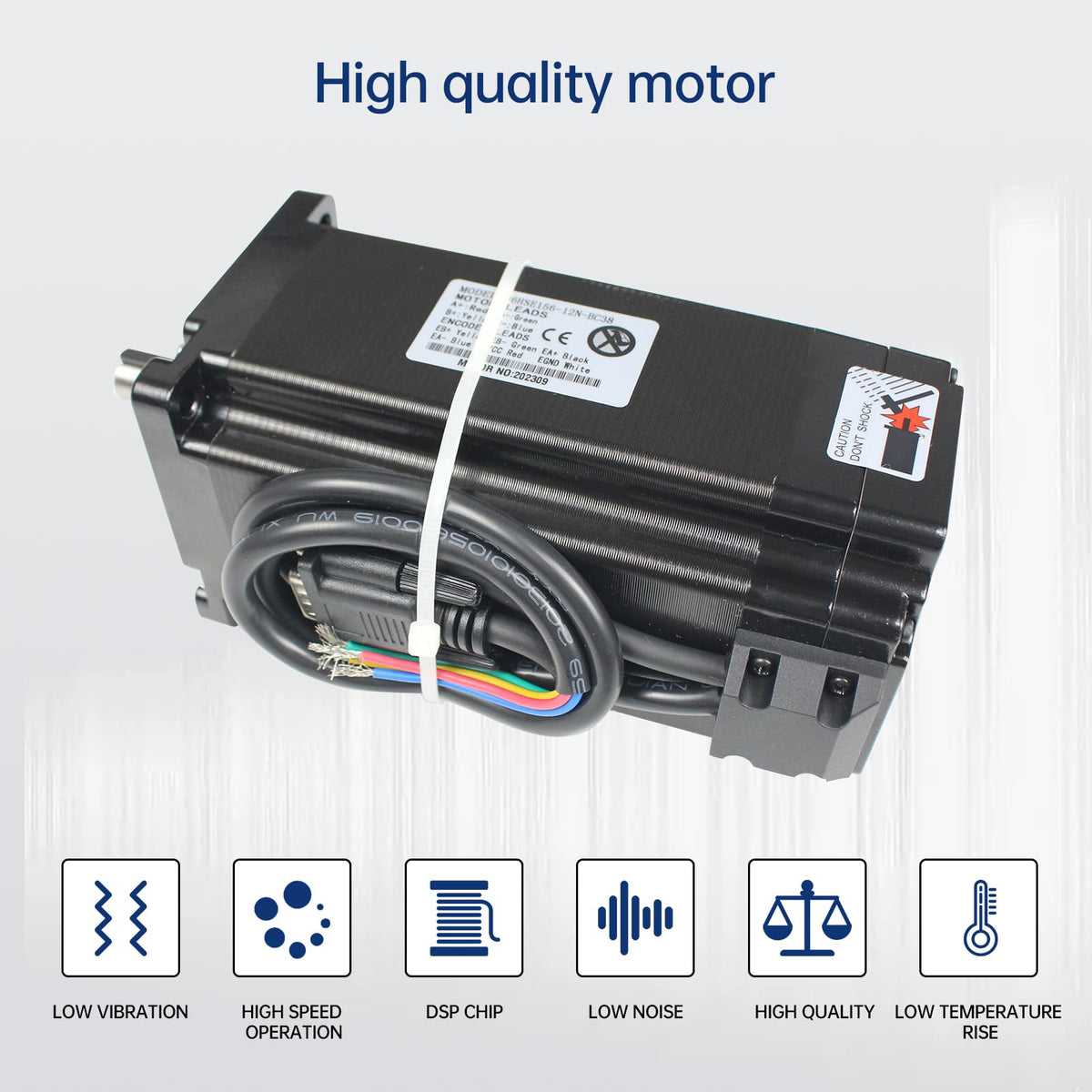 RATTMMOTOR 12N.m Closed Loop Servo Motor Nema34 CNC Kit with 70V DC Power Supply,12Nm 1700oz-in 86x86x156mm 6A+2HSS86 Hybrid 2-Phase Stepper Motor Servo Driver for CNC Router Engraving Milling Machine