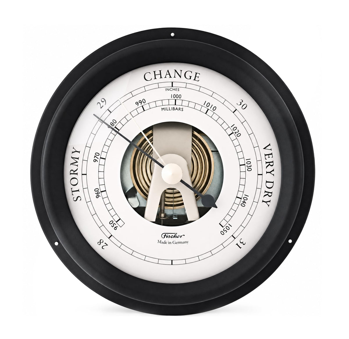 Fischer Maritime Barometer Black, Diameter 125 mm (Face 85 mm) - 1508B-06
