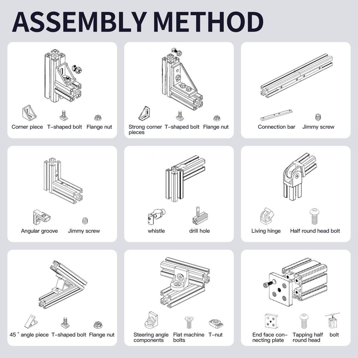 12pcs 1220mm 2040 V-Slot Extrusion Aluminum Profile, Anodized Linear Rail for 3D Printer Frame, CNC Machine, DIY Robotics & Structural Projects Silver