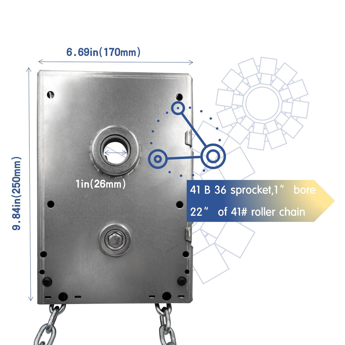 LAJIAOZ Garage Door Chain Hoist - 4:1 Reduced Drive Heavy Duty Hoist for Roll Up Doors and Jackshaft Garage Door Openers