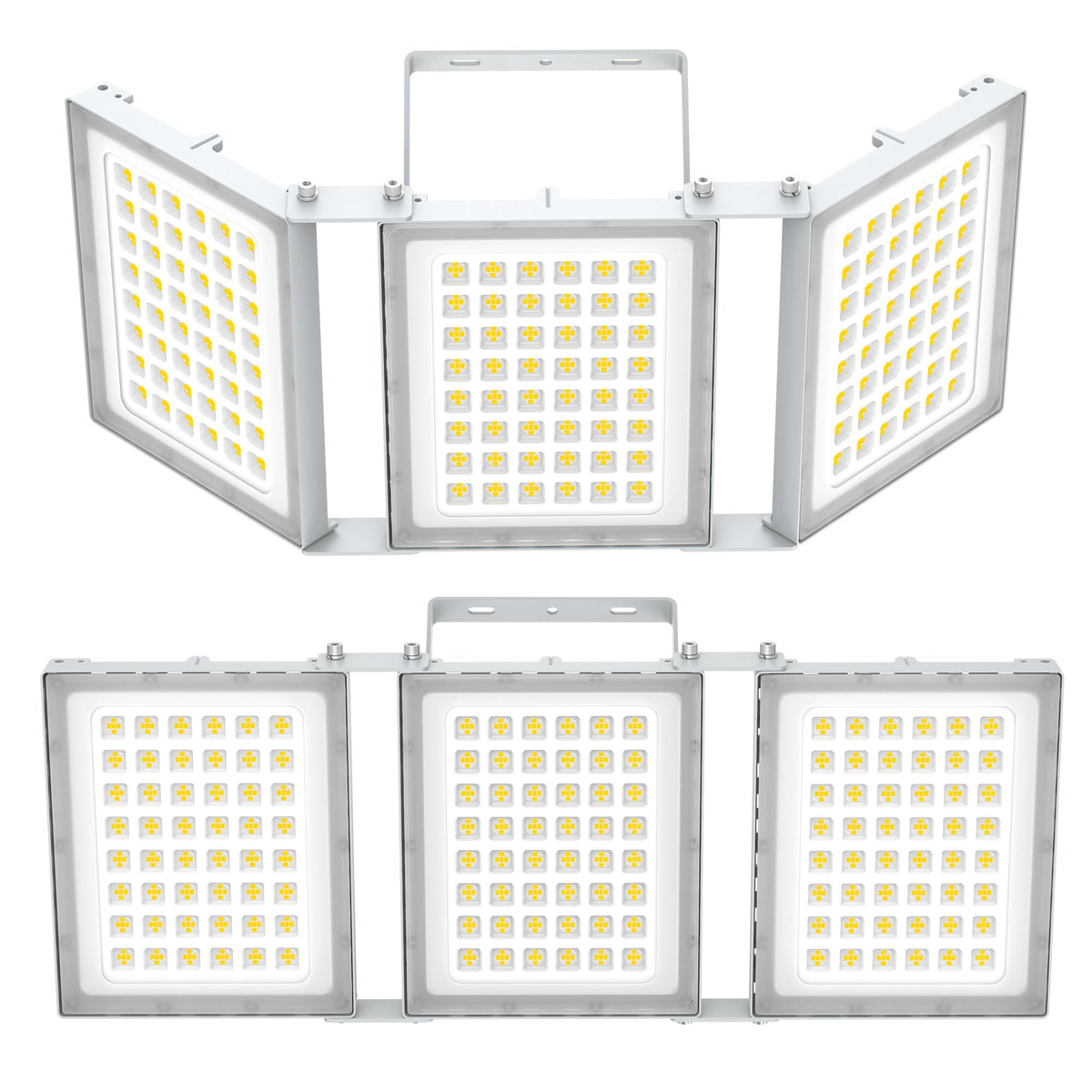 SOLLA 600W LED Outdoor Flood Light, 60000LM Super Bright Stadium Light, 6000K Daylight White, IP66 Waterproof 3 Heads Adjustable Outdoor Floodlights for Backyard, Parking Lot, Stadium, Field(2 Pack)