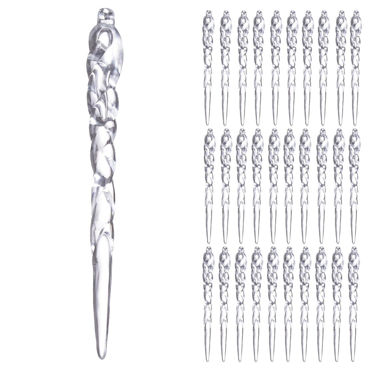Diahom Christmas Icicle Hanging Ornaments 30pcs 5 Inches Acrylic Xmas Tree Garland Crystal Decorations Wall Window Mantel New Year Holiday Wedding Winter Party Home Decor