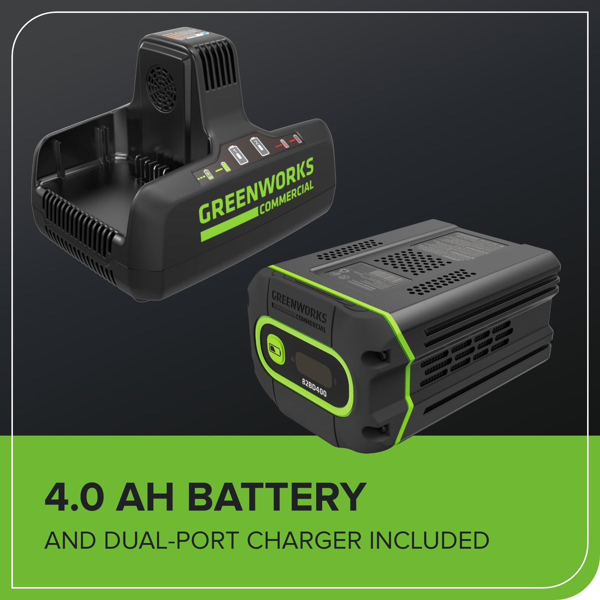 Greenworks 82V Brushless (760 CFM / 140 MPH) Cordless Leaf Blower, 4.0Ah Battery and Dual Port Charger (Great for Landscapers and Professionals)
