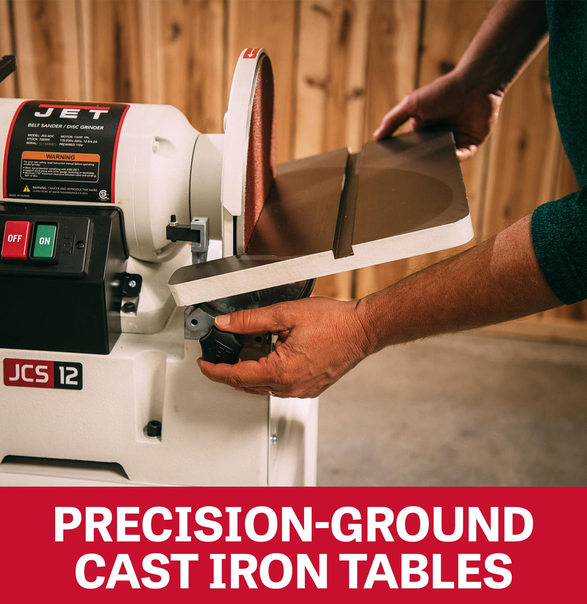 JET 6" x 48" Belt & 12" Disc Sander, Open Stand, 1-1/2 HP, 115/230V 1Ph (JSG-6DCK)