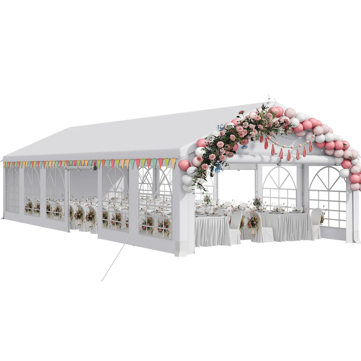 YITAHOME 20x40FT Party Tent Heavy Duty Wedding Tent Event Shelters Outdoor Canopy Upgraded Galvanized Steel Carport with Removable Sidewall Windows for Commercial and Parties