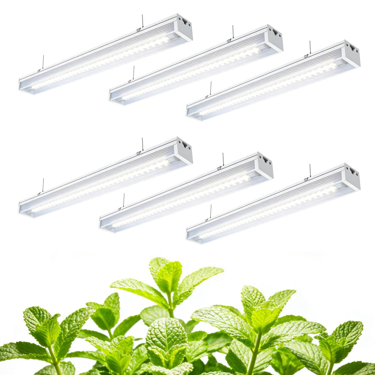Grow Lights for Indoor Plants Full Spectrum Grow Lights for Seed Starting,4FT 5000K Daylight White Plant Light for Indoor Plants,252W(6x42W 1400W Equivalent) Linkable Design,Greenhouse,6 Pack