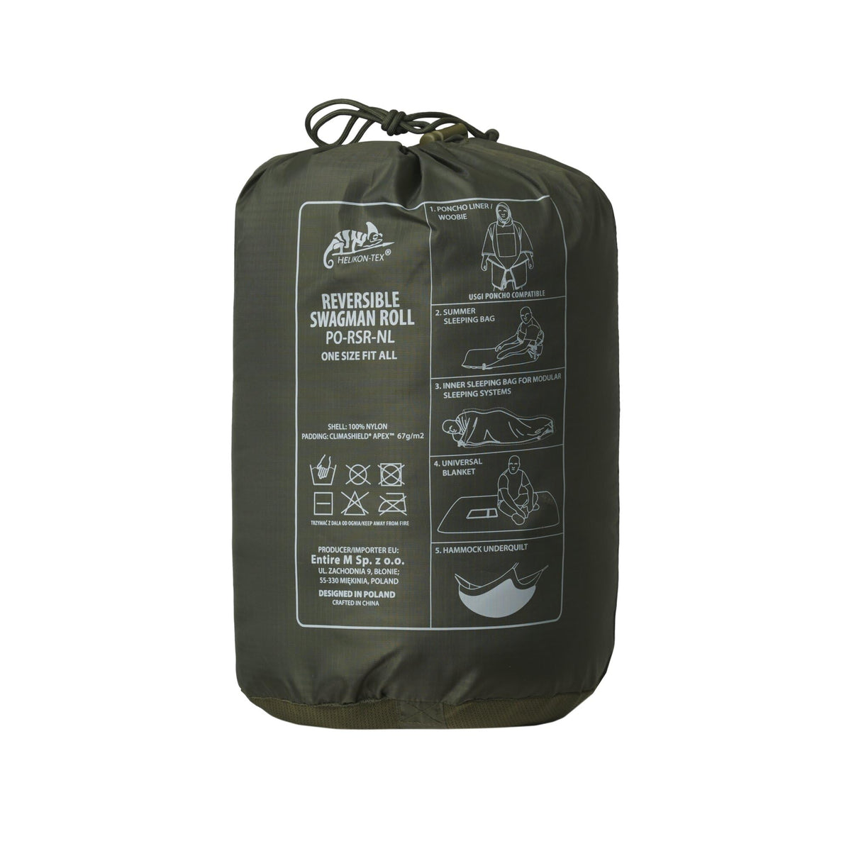 Helikon-Tex Swagman Roll – Mitchell Camo Leaf/Mitchell Camo Clouds Multi-Purpose Military Poncho, Woobie Blanket, Sleeping Bag & Emergency Jacket
