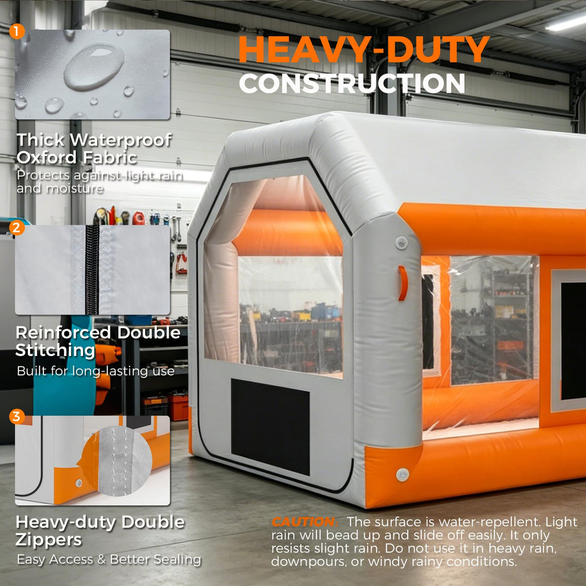 13x10x8.5ft Inflatable Paint Booth, Light Water-Resistant 210D Oxford Portable Spray Booth with 550W Blower, Professional Mobile Workshop for Car Parts, Furniture & Crafts, Dual Filtration