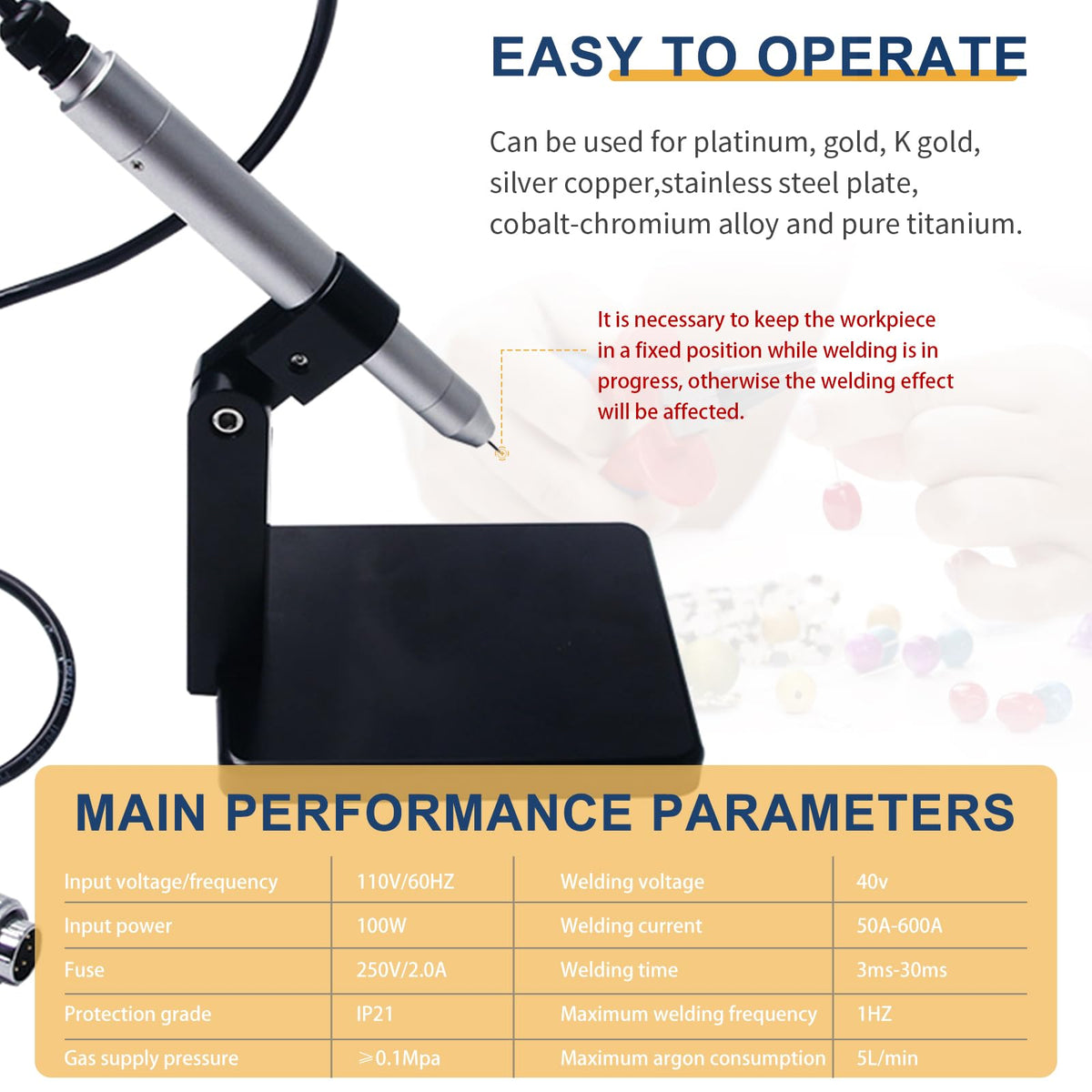 Healthible Welder for Permanent Jewelry - 100a Permanent Jewelry Welder,110v Welding Machine Jewelry,Pulse Arc Welder Permanent Jewelry