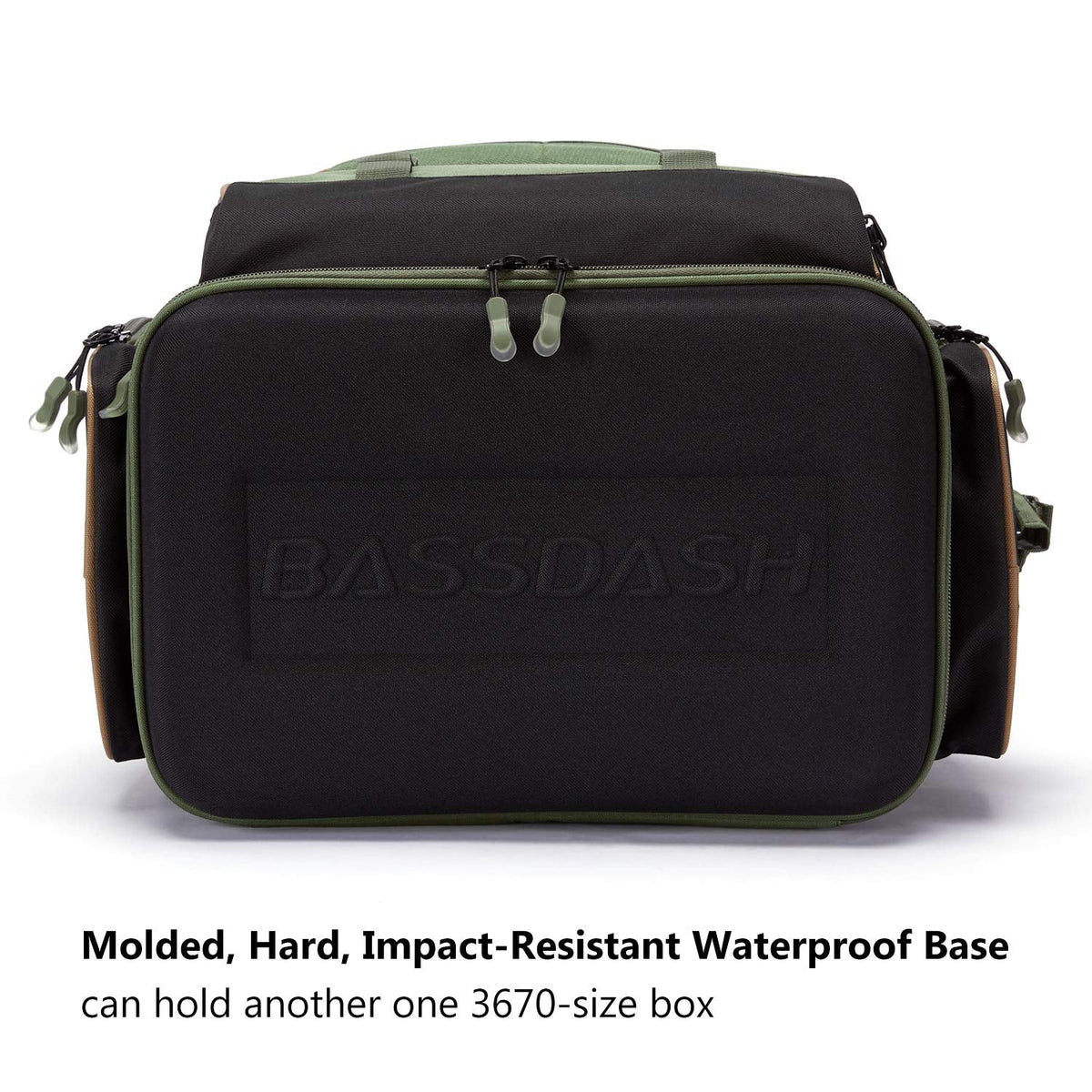 BASSDASH Fishing Tackle Backpack Water Resistant Tactical Bag Soft Tackle Box with Rod Holder and Protective Rain Cover