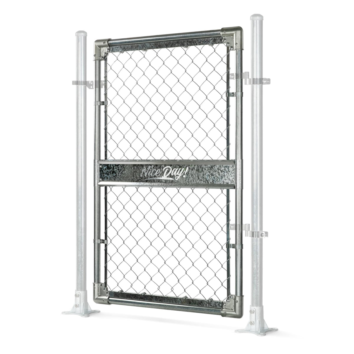 DooToo 3x4FT(31.5"W x 47.2"H) Heavy Duty Galvanized Steel Chain Link Gate, Durable Outdoor Fence Gate Easy Installation for Backyard丨Garden丨Pet Yard