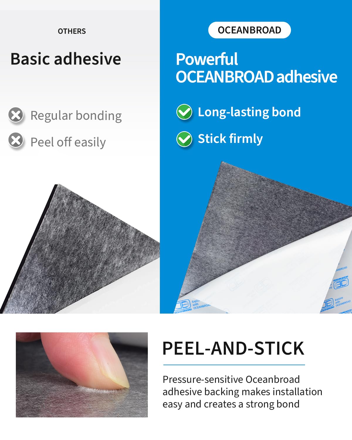 OCEANBROAD Self-Adhesive 96''x47'' Boat Flooring Non-Slip Diamond Pattern EVA Foam Marine Grip Sheet for Jon Boats Surfboard SUP Kayak Yacht, Cool Gray