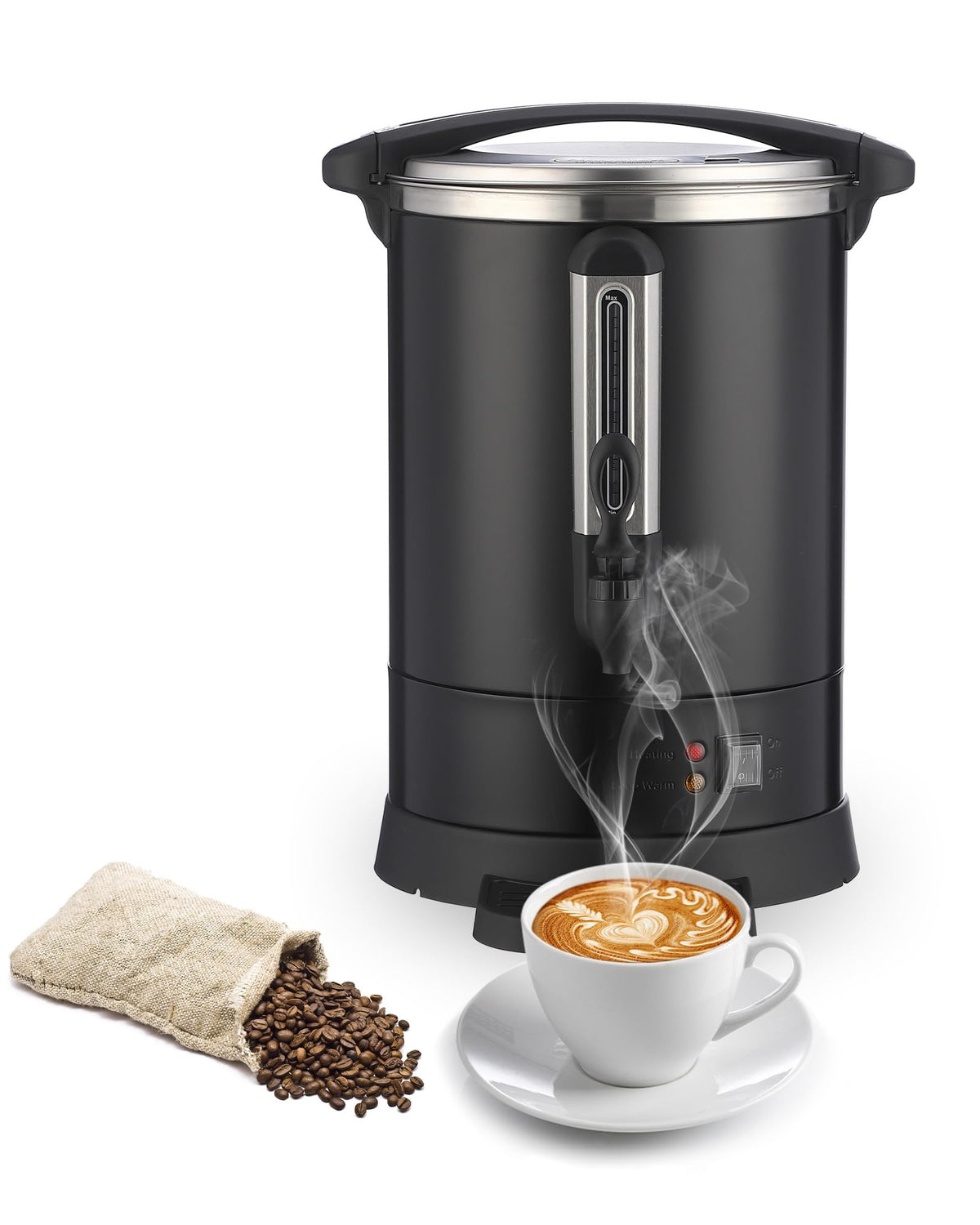 Commercial Coffee Maker 80 Cup, Double Layer Stainless Steel Coffee Urn 12 L/3.2 gal Electric Hot Beverage Dispenser Large Hot Water Dispenser Coffee Dispenser Hot Water Urn For Business Catering