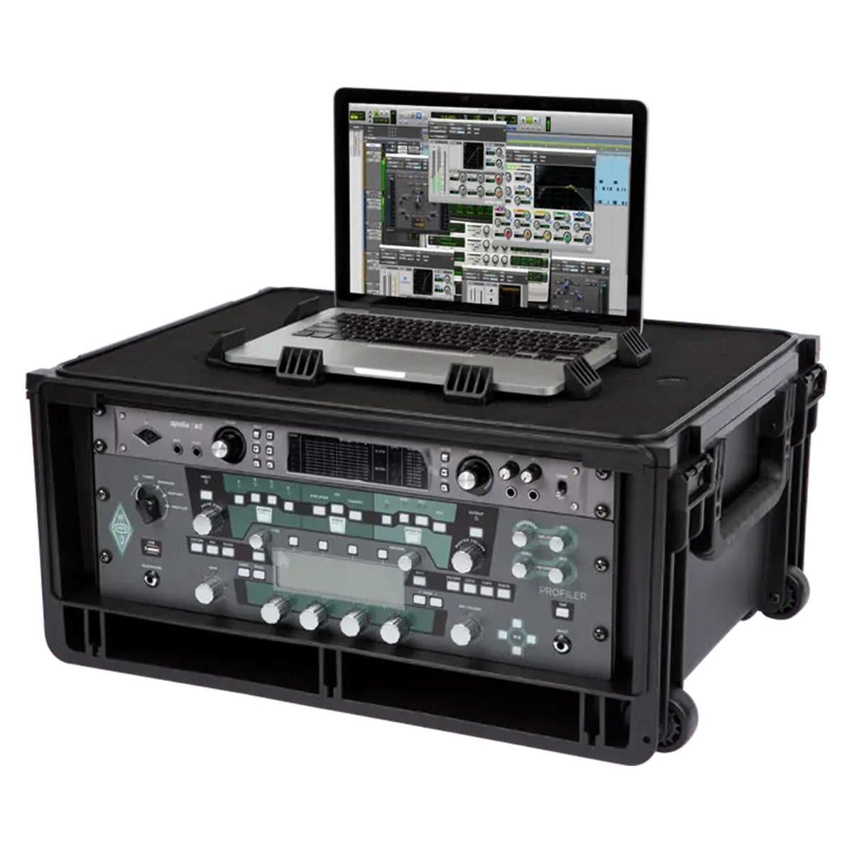 SKB Studio Flyer Rack Case 4U - Durable Mobile Studio Solution with Injection Molded Shell, TSA Locks, and Wheels for Musicians, DJs, and Producers - Securely Transport and Protect Your Gear