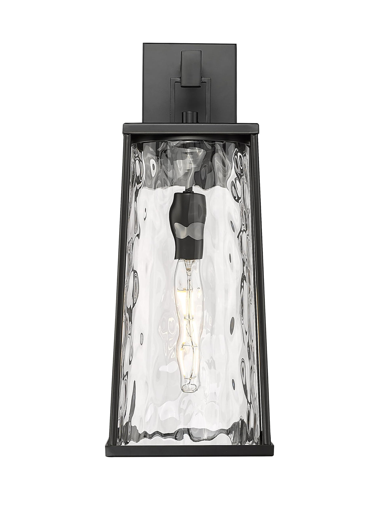 ML Lighting | Dutton Collection | 10611-PBK | 1 Light Outdoor Wall Sconce in Powder Coated Black with Textured Glass Shade | Perfect for Walkways, Porches, Backyards, Patios, and Driveways