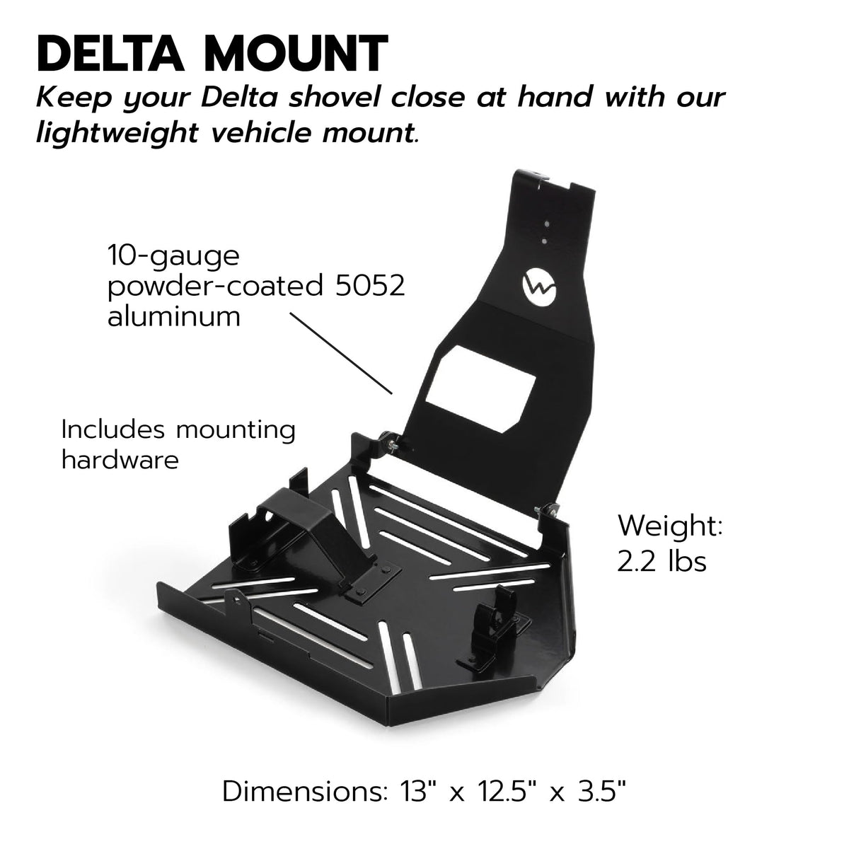 DMOS Shovel Mount - Aluminum Off-Road & Overlanding Tool Mount Clamp for Trucks, Cars, & ATVs - Delta Shovel