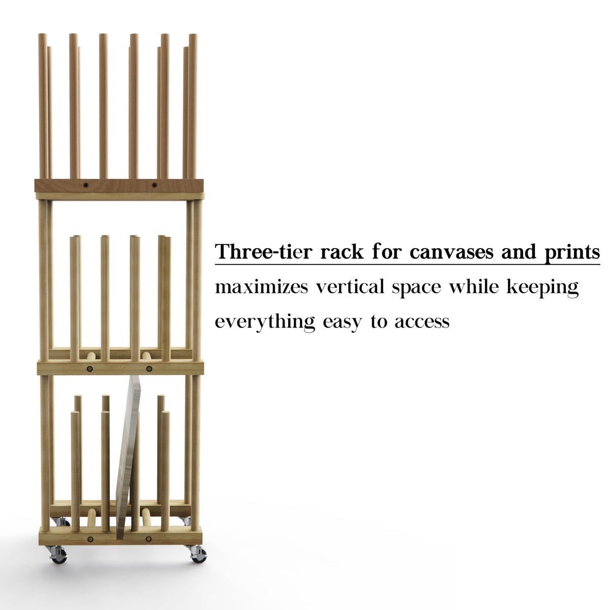 UNZERO 3-Tier & Desktop Art Storage Rack for Canvas & Prints