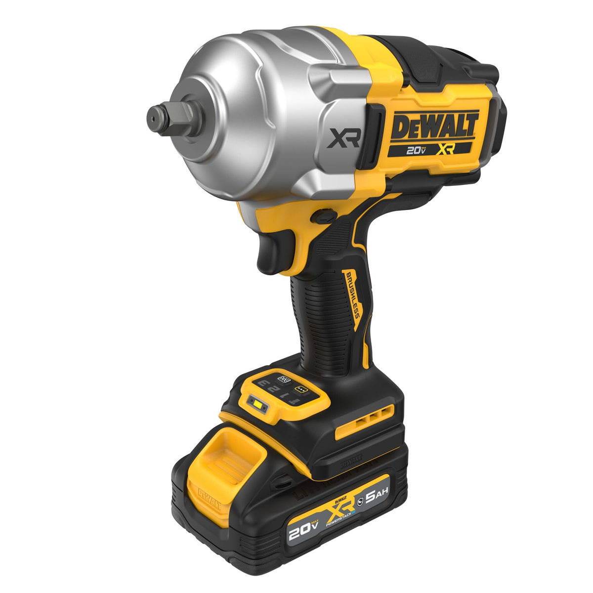 DEWALT 20V MAX XR Cordless Impact Wrench Kit, 1/2” Hog Ring, High Torque, Brushless, Includes POWERSTACK Battery and Charger (DCF961GH1)