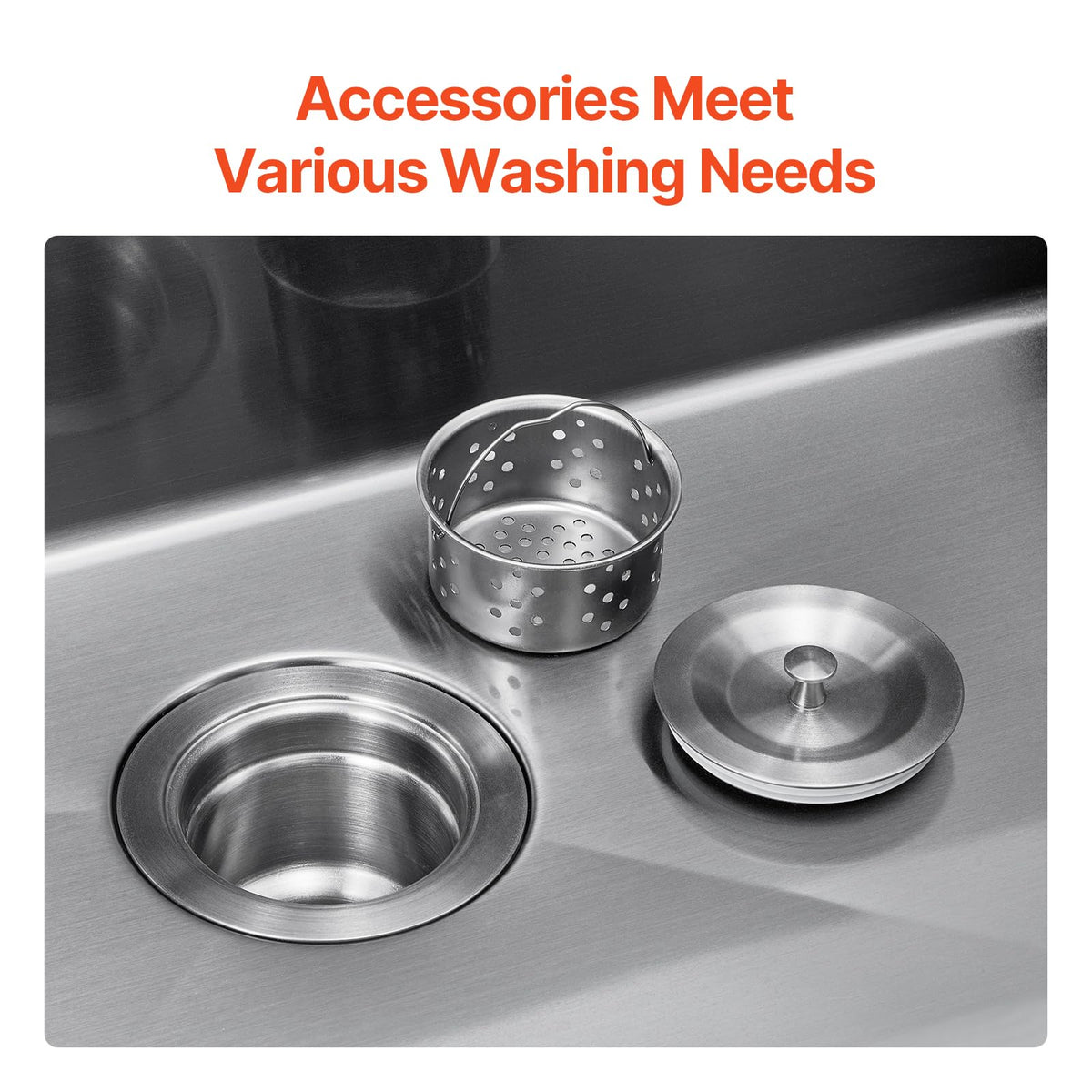 VEVOR 33 inch Kitchen Sink Workstation, 304 Stainless Steel Top Mount Sinks, Drop-In Single Bowl Farmhouse Basin with Accessories, Household Dishwasher Sinks for RV, Prep Kitchen, and Bar (Black)