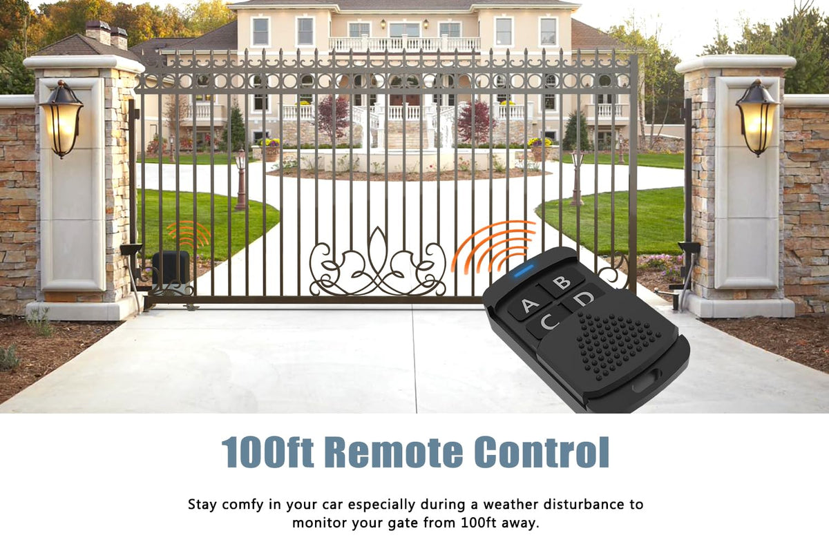 Blütezeit MJ-300 Sliding Gate Opener with 13.12ft Nylon Gear Racks – 900lb Lightweight Gate Motor, Quiet Rack Drive, Remote Controls & Auto-Close Function