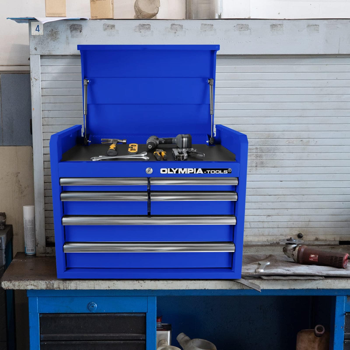 Olympia Tools 26in Tool Chest with 6 Drawes, Portable Metal Tool Box for Garage, Home and Warehouse, Capacity Holds Up to 100-lb in Each Drawer