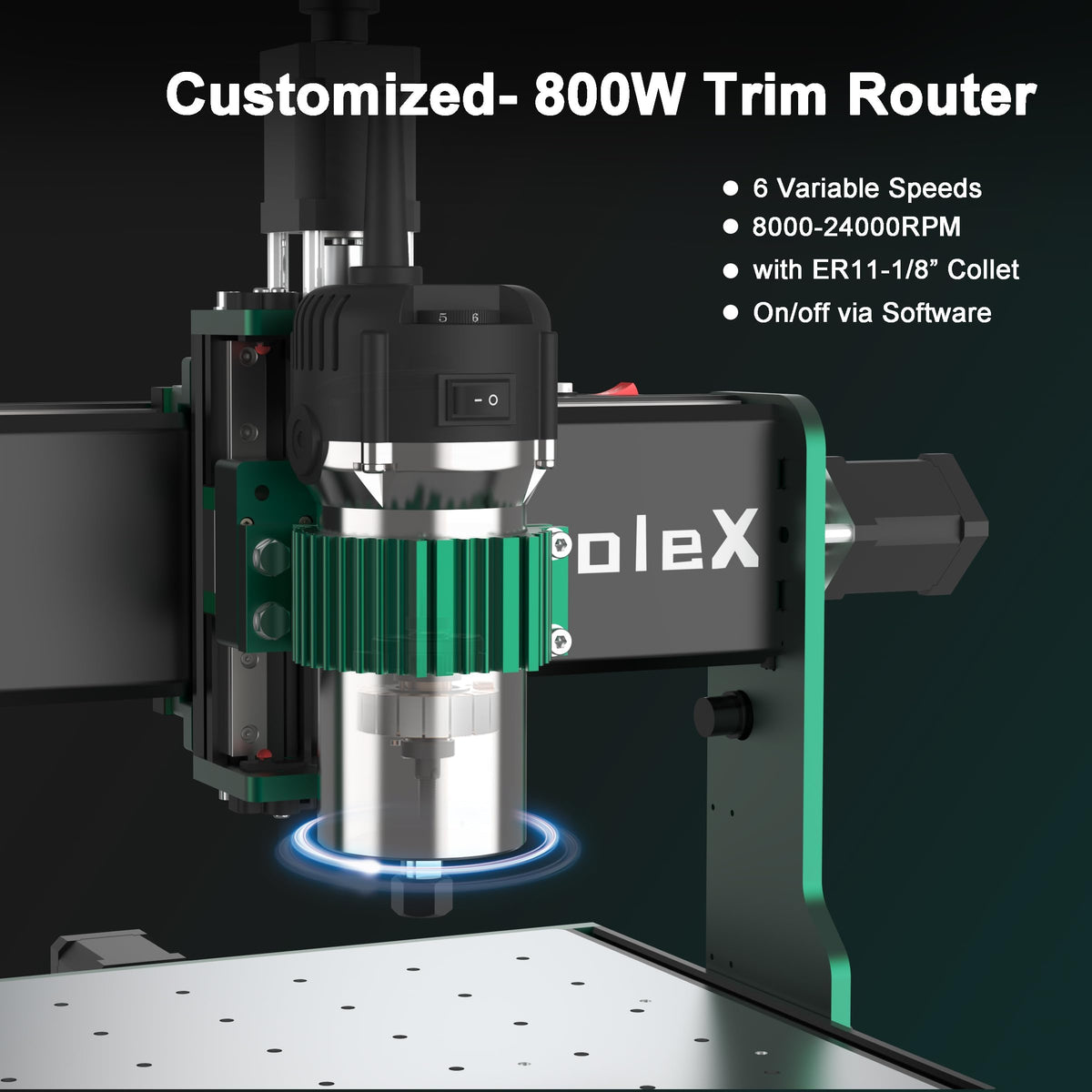 AnoleX CNC Router Machine 3060-Evo Max, All-Metal XYZ Axis Dual Steel Linear Guides with 800W Trimmer Router, ideal for Cutting Aluminum, Brass, Stainless steel, Wood, Acrylic, MDF, Plastics