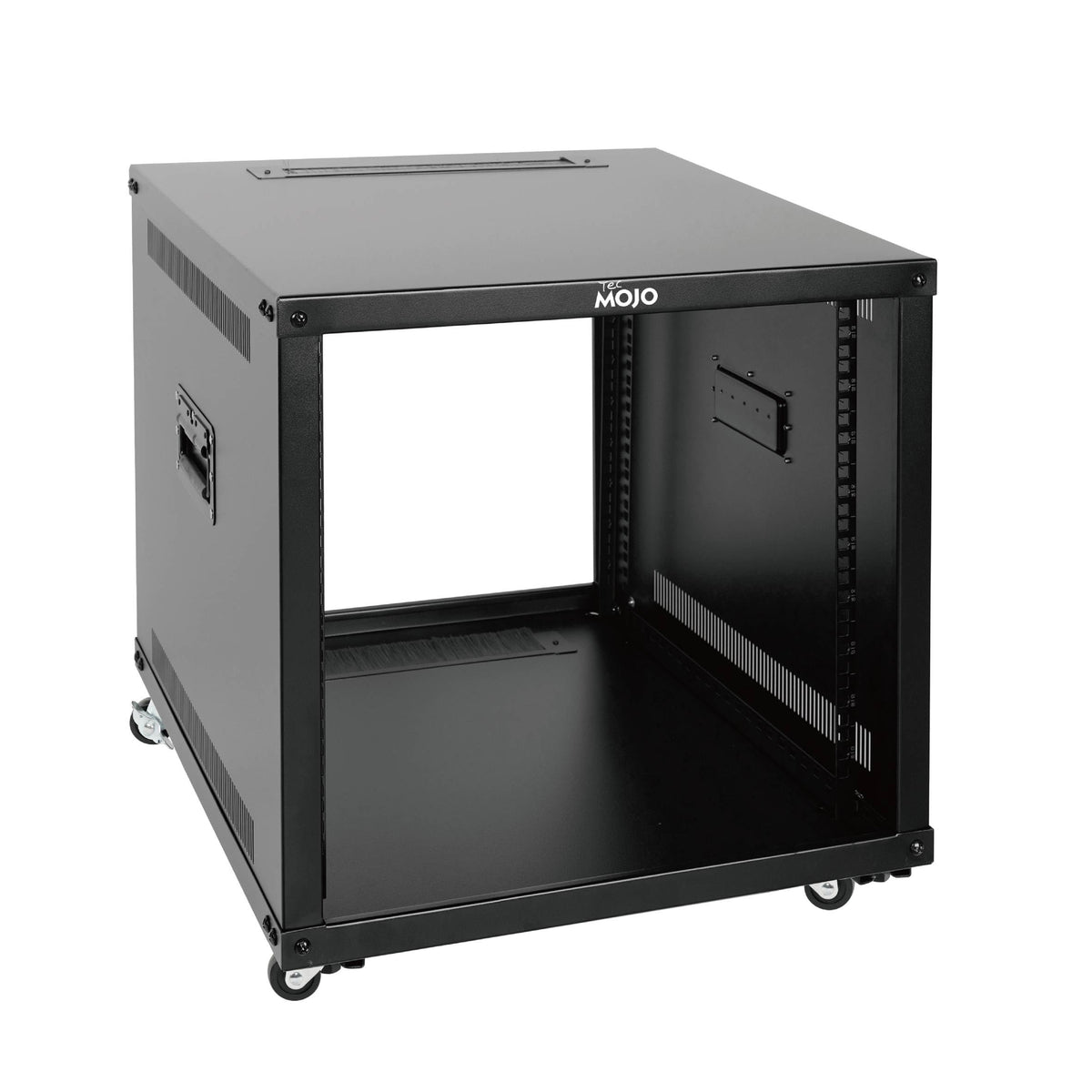 Tecmojo 9U Portable Rolling Network Rack, 4-Post Mobile Open Frame Server Rack with Wheels, Free Standing Server Cabinet for Computer/Data/AV/IT Equipment/Network Equipment
