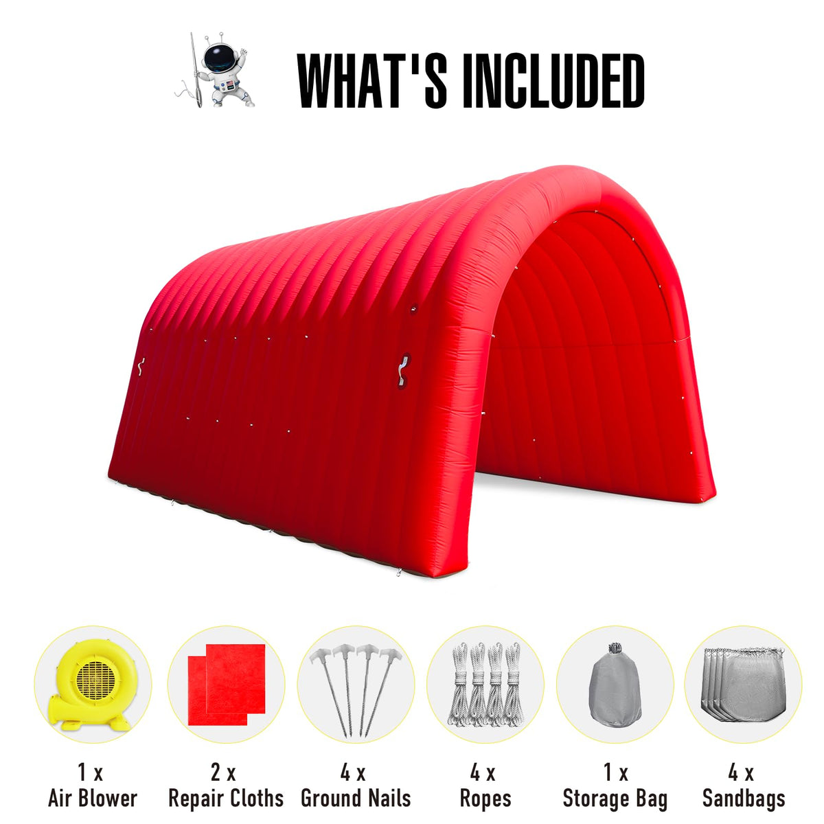 20X10x11Ft Inflatable Sports Tunnel Entrance with Blower Inflatable Tunnel Tent for Business Advertising Event Exhibition（Red）