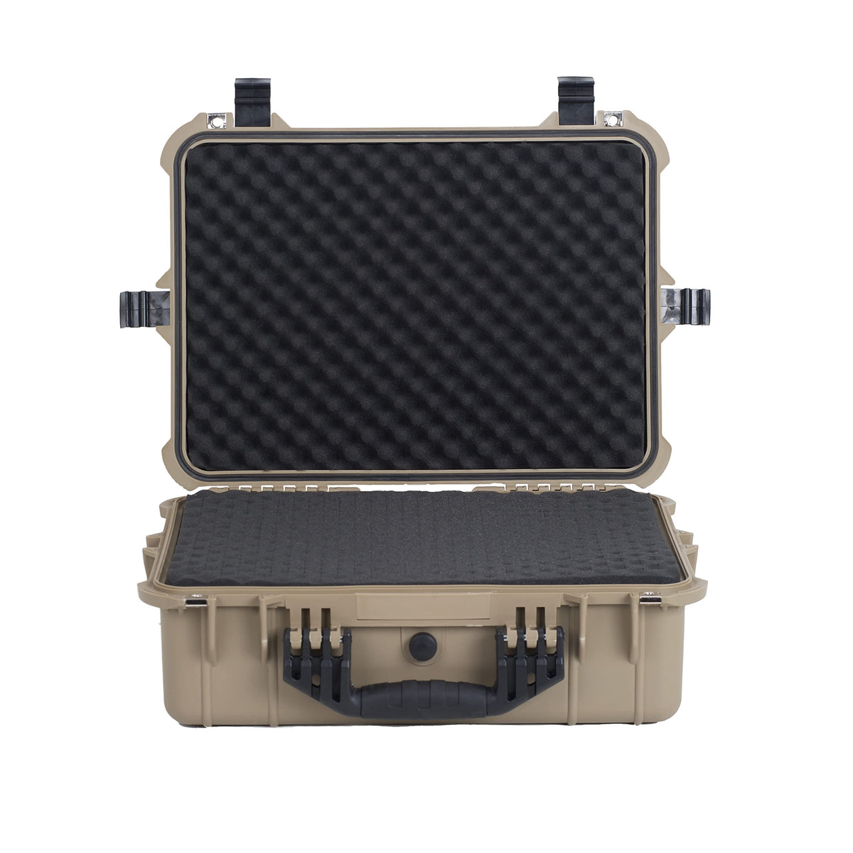 MEIJIA Portable IP67 Waterproof Protective Case,Hard Camera Case,Customized Fit Foam Inserted,Fit for Camera, Equipments, Lens,Drones,19.78“X15.77"x7.41"(Desert Tan)