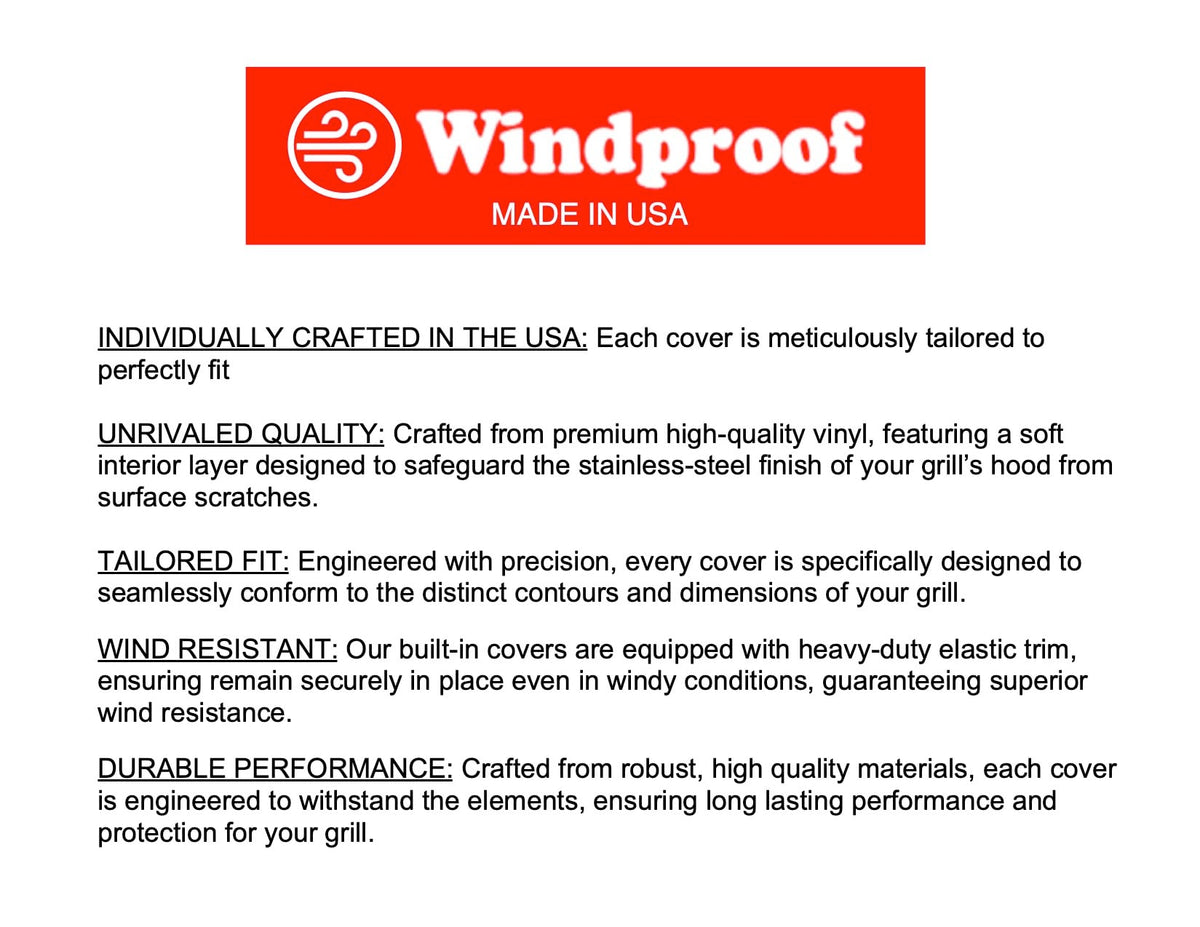 Windproof Covers 18 inch Heavy Duty Premium Grill Cover to fit XO Sink Built-in