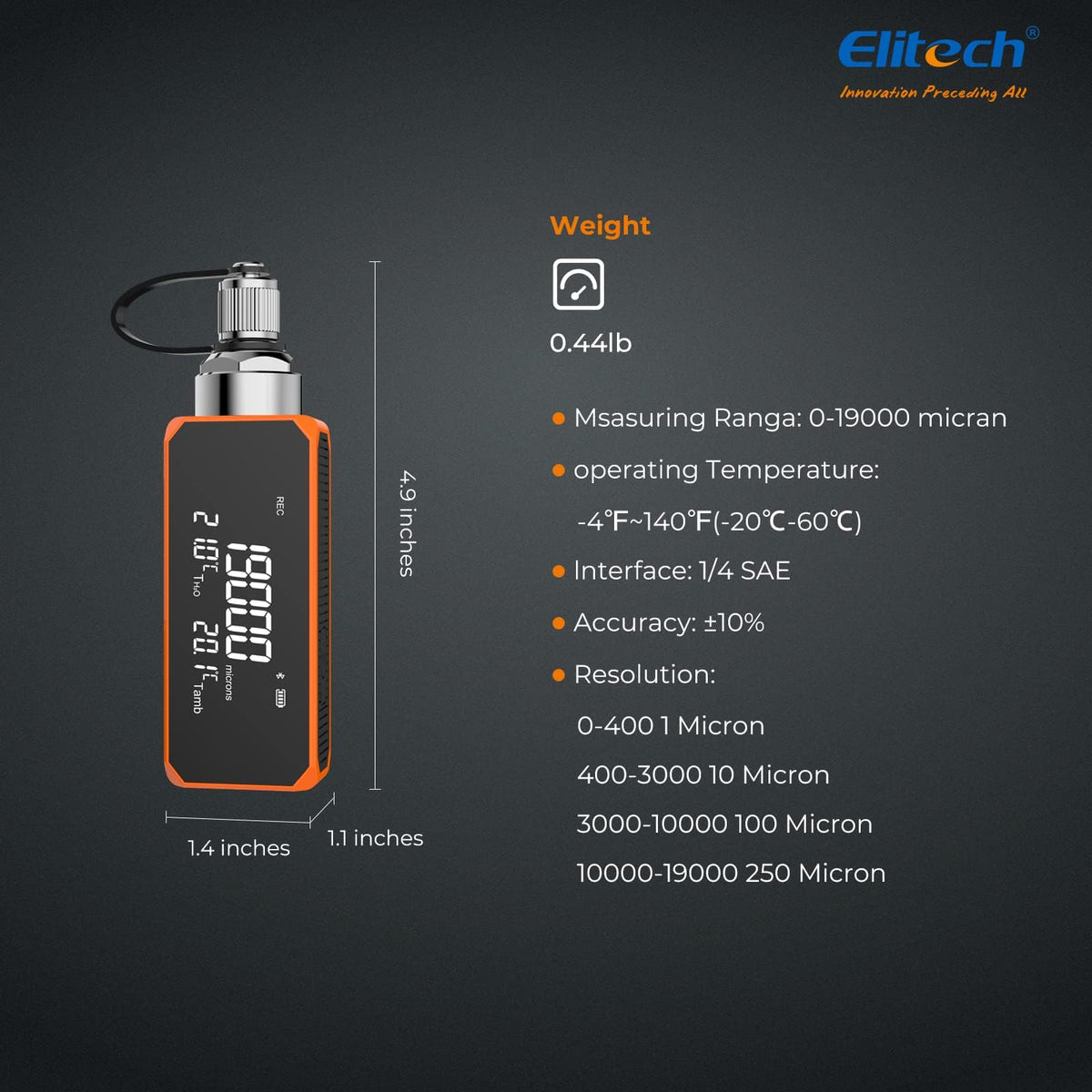 Elitech 12 CFM HVAC Vacuum Pump with External Micron Gauge, 1 HP Dual-Stage Rotary Vane Pump, 4" Touchscreen & App, Fast Evacuation for AC, Refrigeration, Mini Split, R12/R22/R134a/R410a- SVP-12 Pro