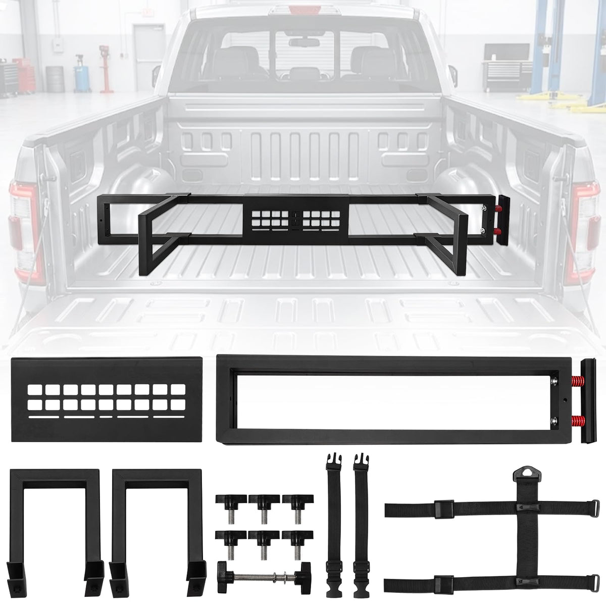 SerBeggor Truck Bed Divider, Cargo Organizer Panel Compatible with Ford F150 2015-2023, Aluminum Alloy Luggage Divider Cargo Manager