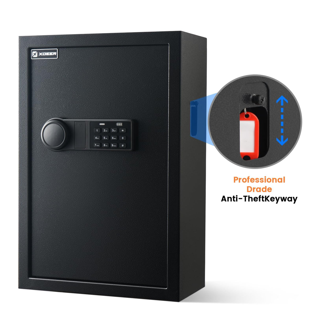 XDeer 212-Key Safe Wall Mount with Advanced Anti-Theft & LED Light, Key Cabinet with Combo & Key Lock for Hotels, Offices & Car Dealerships 1PCS