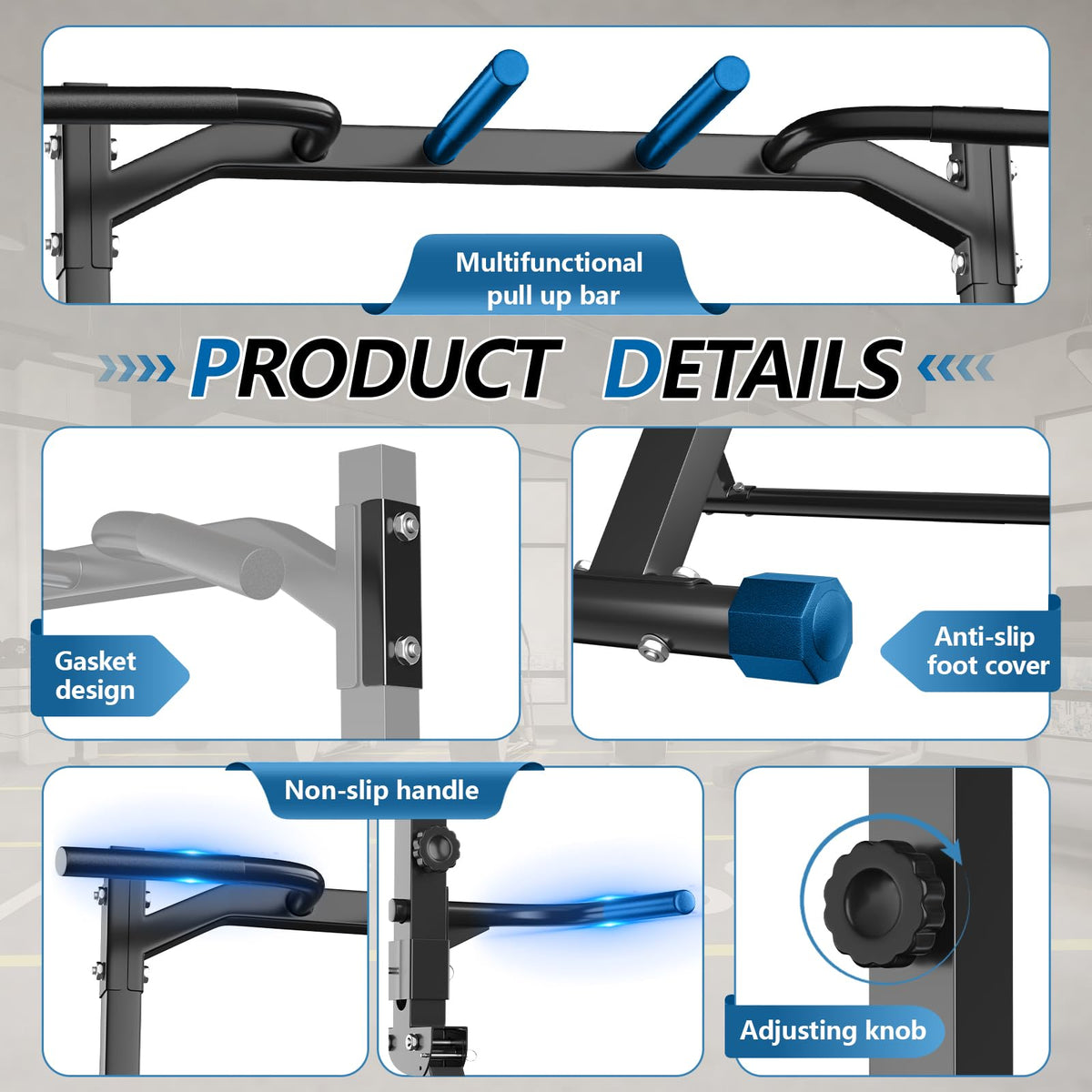 STACOO Foldable Pull Up Bar Pull Up Station,Power Tower with Triangular Structure, Multi-Functional Dip Station for Home Gym 300LB