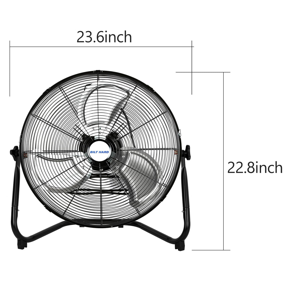 BILT HARD 4600 CFM 20" High Velocity Floor Fan, 3-Speed Heavy Duty Metal Fan with Wall-Mounting System, Industrial Shop Fan for Commercial, Garage, and Greenhouse, 2 Pack