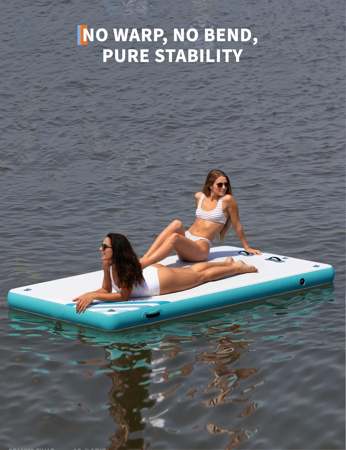 GAOMON Inflatable Dock Floating Platform, Thick Lake Floats for Adults, Non-Slip Air Dock Platform with Portable Carrying Bag, Floating Platform Island for Pool Beach Ocean(Green,10 x 10 ft)