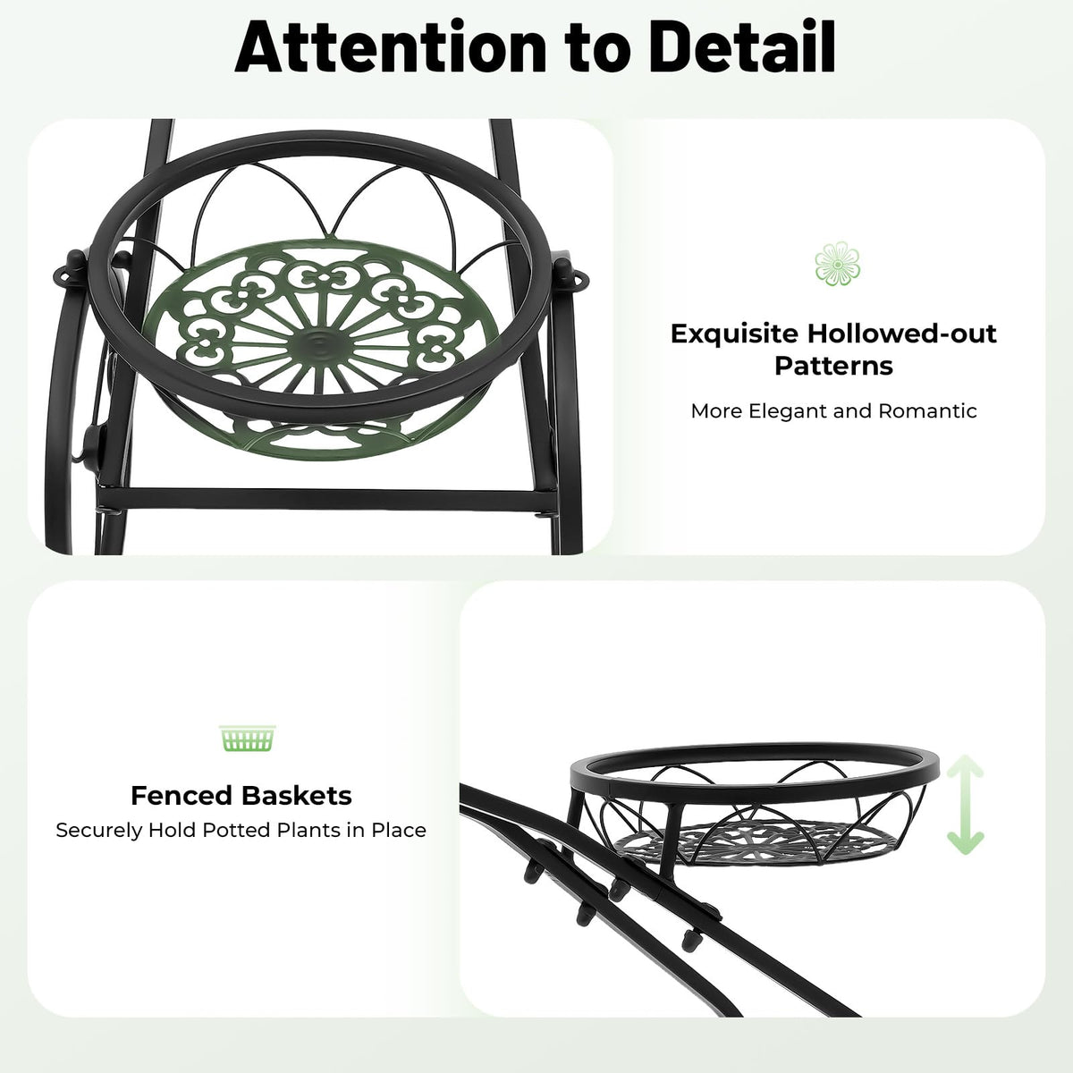 YUASDUU Tricycle Plant Stand, 3 Tier Flower Pot Cart Holder Metal Bicycle Planter Parisian Style Flower Display Stand Cart for Home Decor Patio Garden Flower Shop Indoor Outdoor