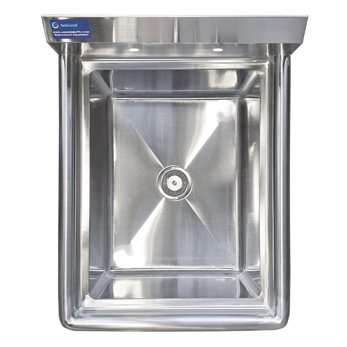 AmGood Stainless Steel Prep & Utility Sink | 304 Stainless Steel | Overall Size: 29 3/4" x 23 5/8" | Restaurant, Kitchen, Laundry, Garage | NSF (Bowl Size: 24" x 18" No Faucet)