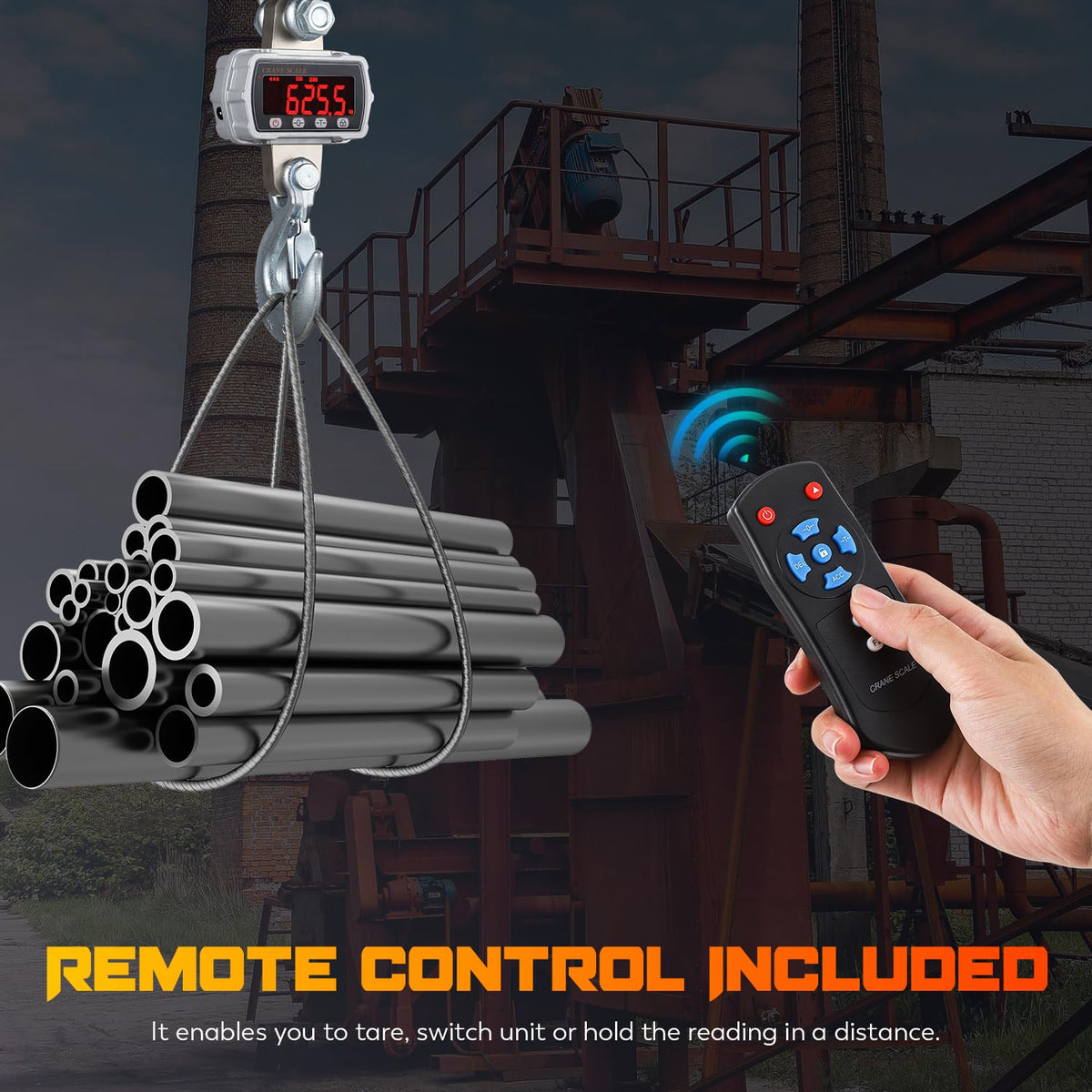CGOLDENWALL Digital Crane Scale 6600lb Industrial Hanging Scale Handheld Hoist Scale kg lb Switchable 3000kg Wild Game Scale for Farms, Hunting and Livestock