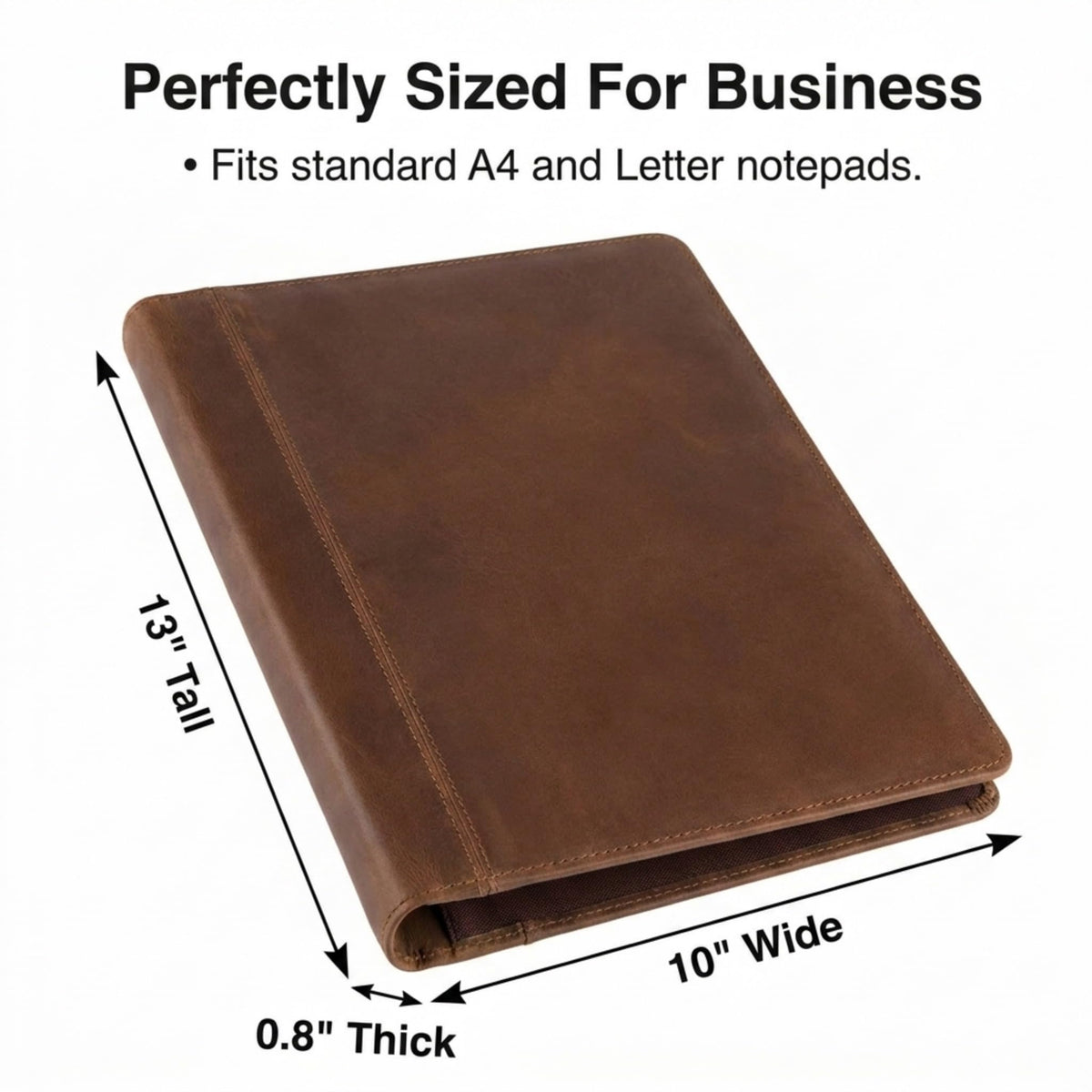 Moonster Leather Portfolio Professional Organizer Padfolio – Resume Folder with Luxury Pen - Leather Binder Portfolio Writing Pad with Business Card Holder - Portfolio Folder for Men & Women