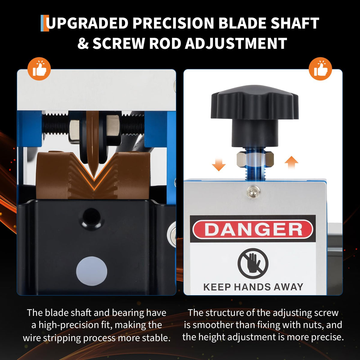 Automatic Wire Stripper Machine, 370w 0.06" - 1.00" Electric Wire Stripping Machine, Cable Stripper for Scrap Copper Wire Cable Recycling, with Transparent Panel