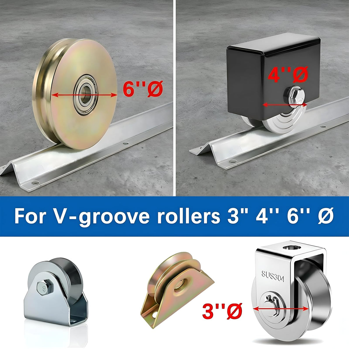 18 FT Extra Wide 3.5" Wide Heavy Duty V-Track for Sliding Gate, Compatible with 4" & 6" V-Groove Wheels, Galvanized Steel Ground Track Modular Design for Driveway, Warehouse & Industrial Gates